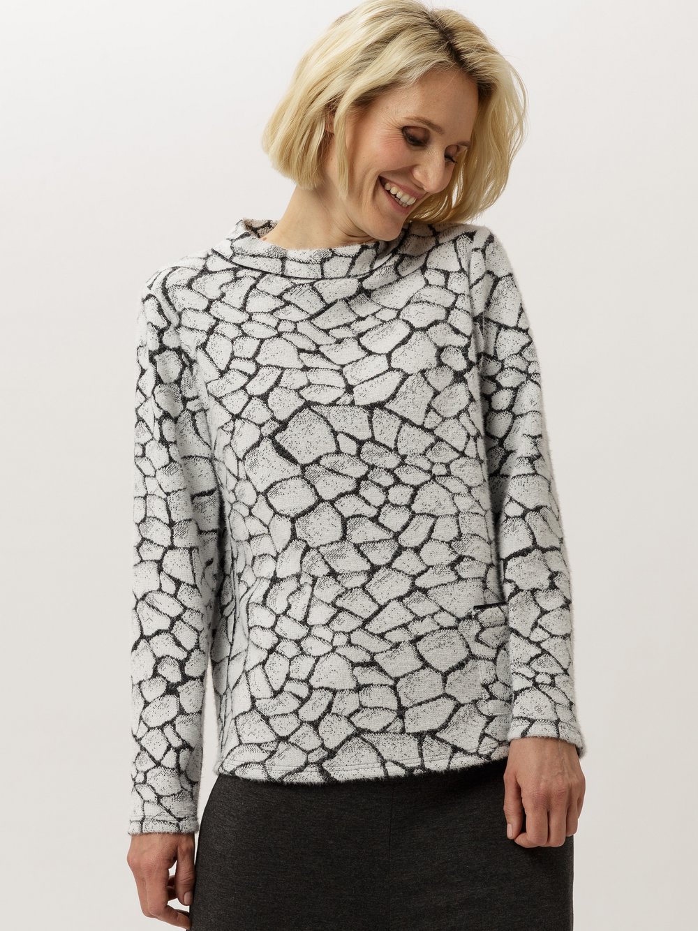 Frank Walder Strickpullover Damen Viskose mehrfarbig gemustert, 46