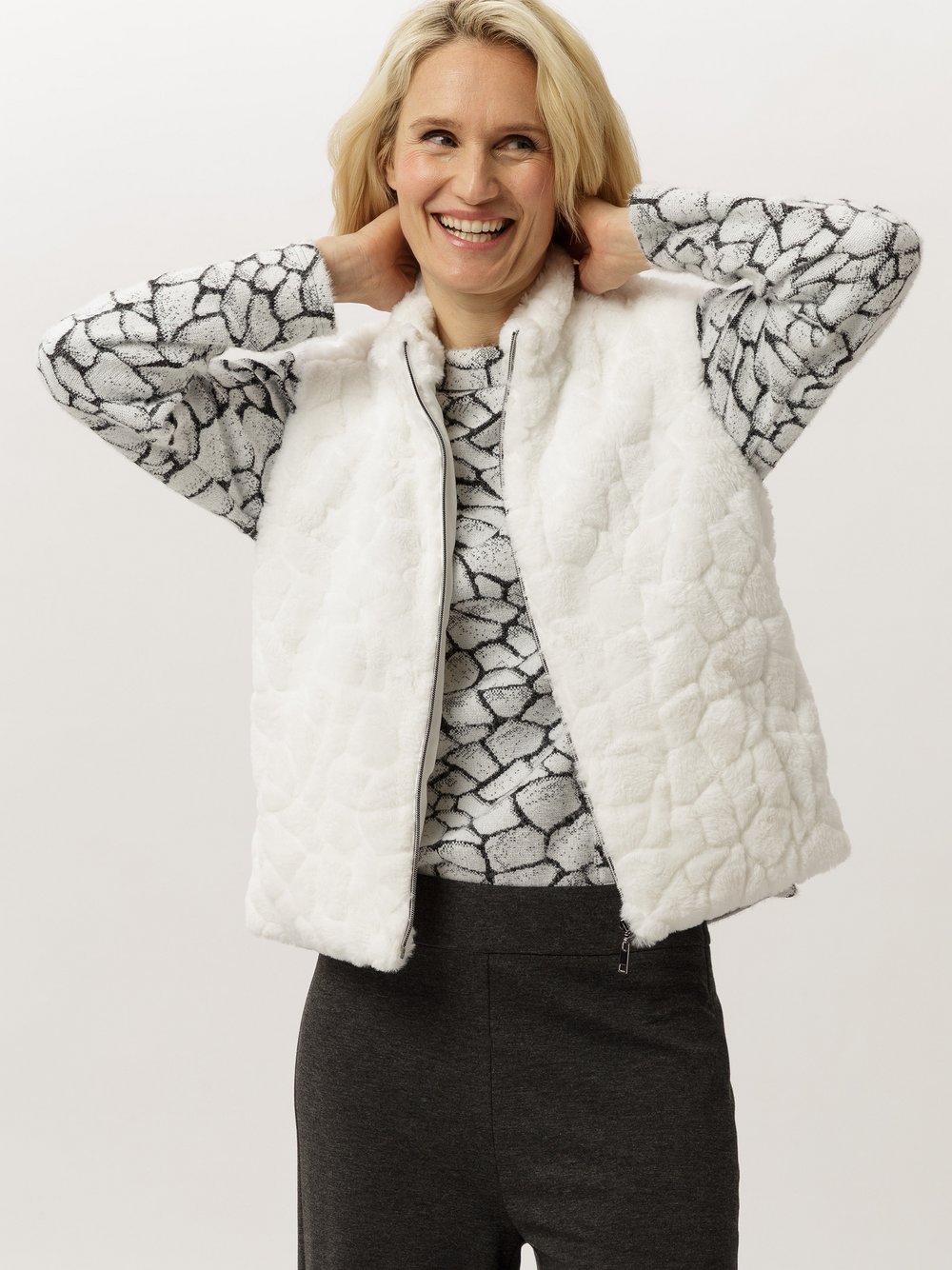 Frank Walder Fellweste Damen weiß, 40