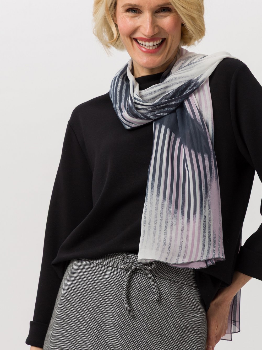 Frank Walder Tuch Damen mehrfarbig gestreift, ONE SIZE