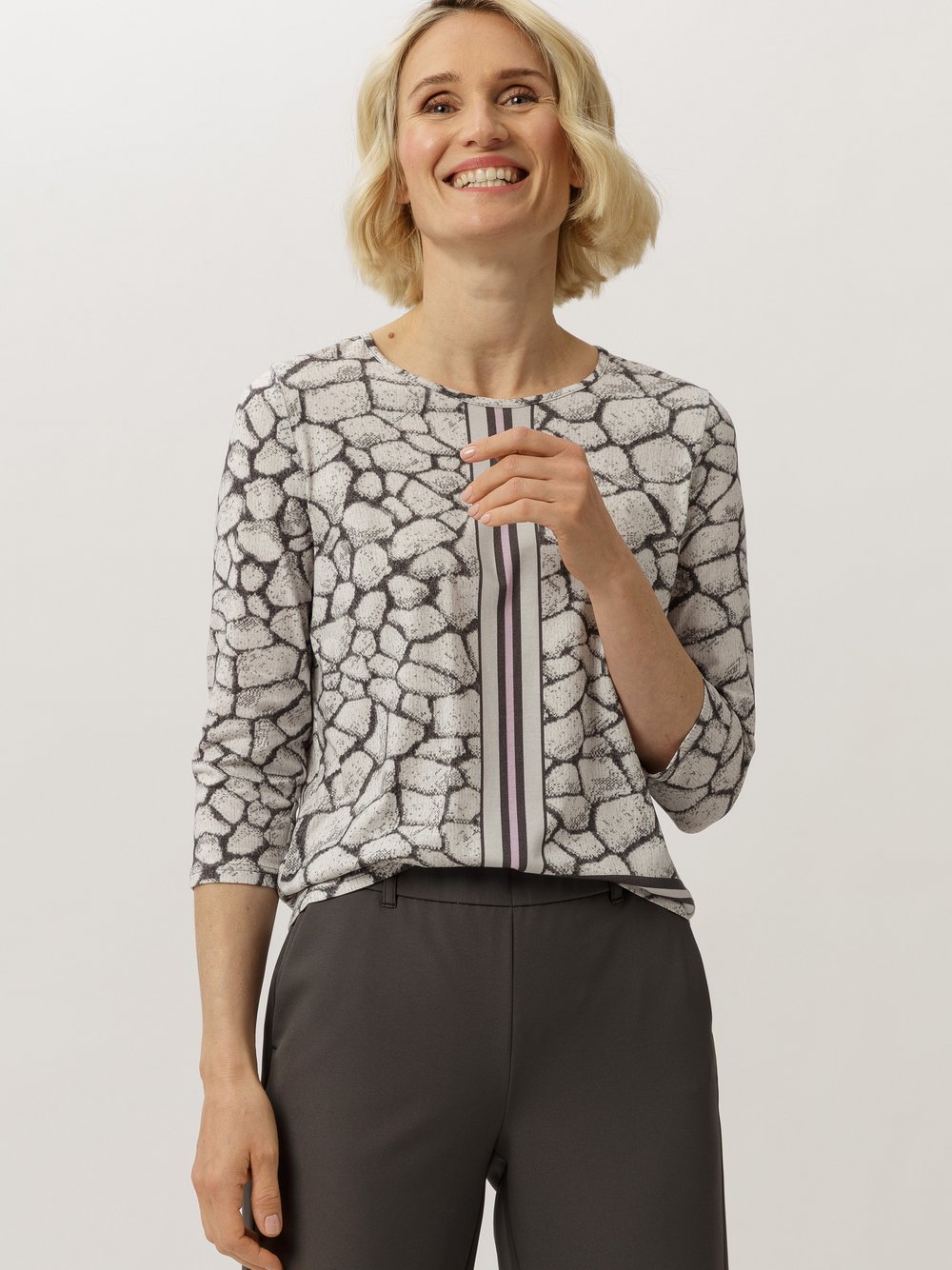 Thumbnail - Frank Walder Shirt Damen Modal mehrfarbig bedruckt, 36