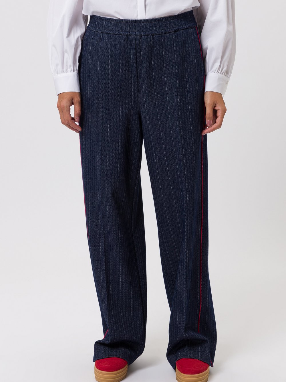 TUZZI Hose Damen Viskose blau gestreift, 46