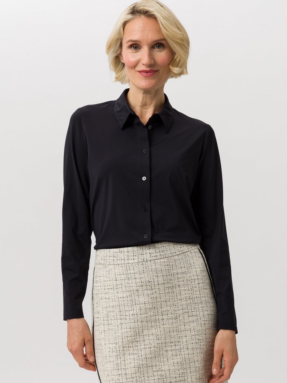 Frank Walder Bluse Damen Polyamid schwarz, 44