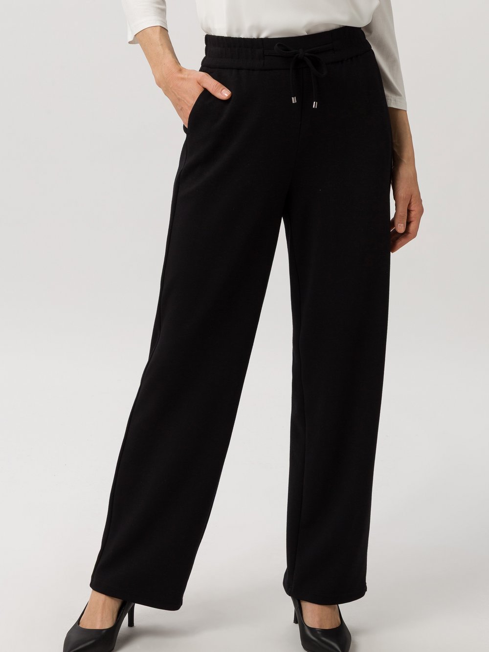 Frank Walder Wide Leg Pants Damen Modal schwarz, 40