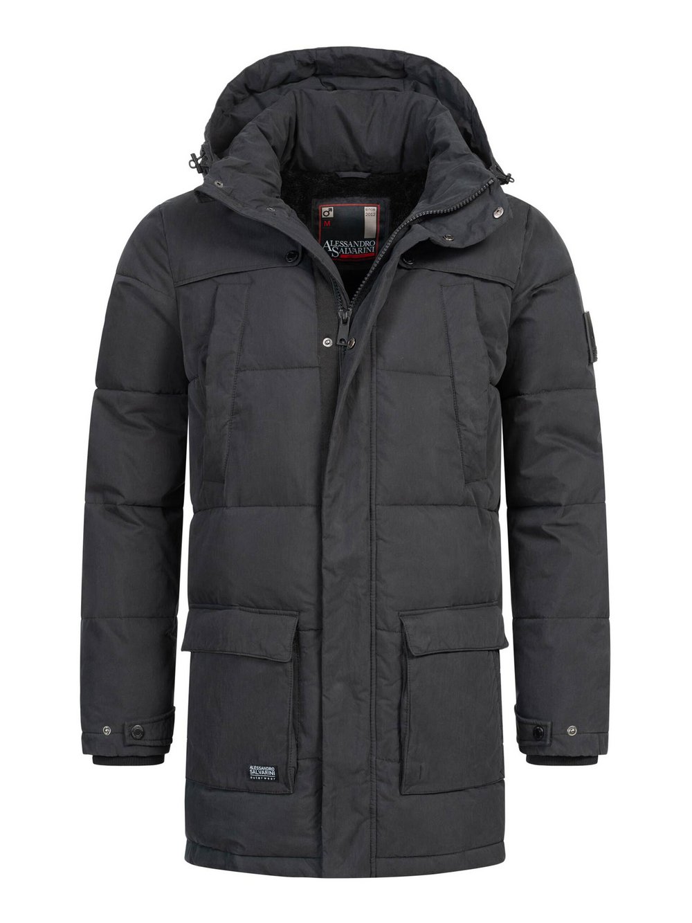 Alessandro Salvarini Winterjacke Herren Baumwolle schwarz, XXL