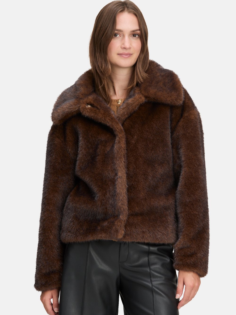 Cartoon Kunstfell-Jacke Damen braun, 38