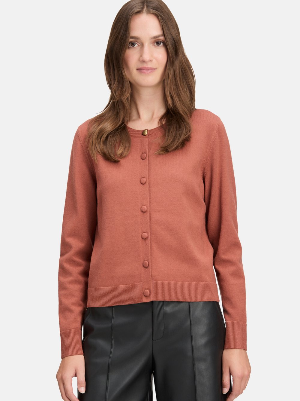 Cartoon Feinstrickjacke Damen Viskose orange, 34