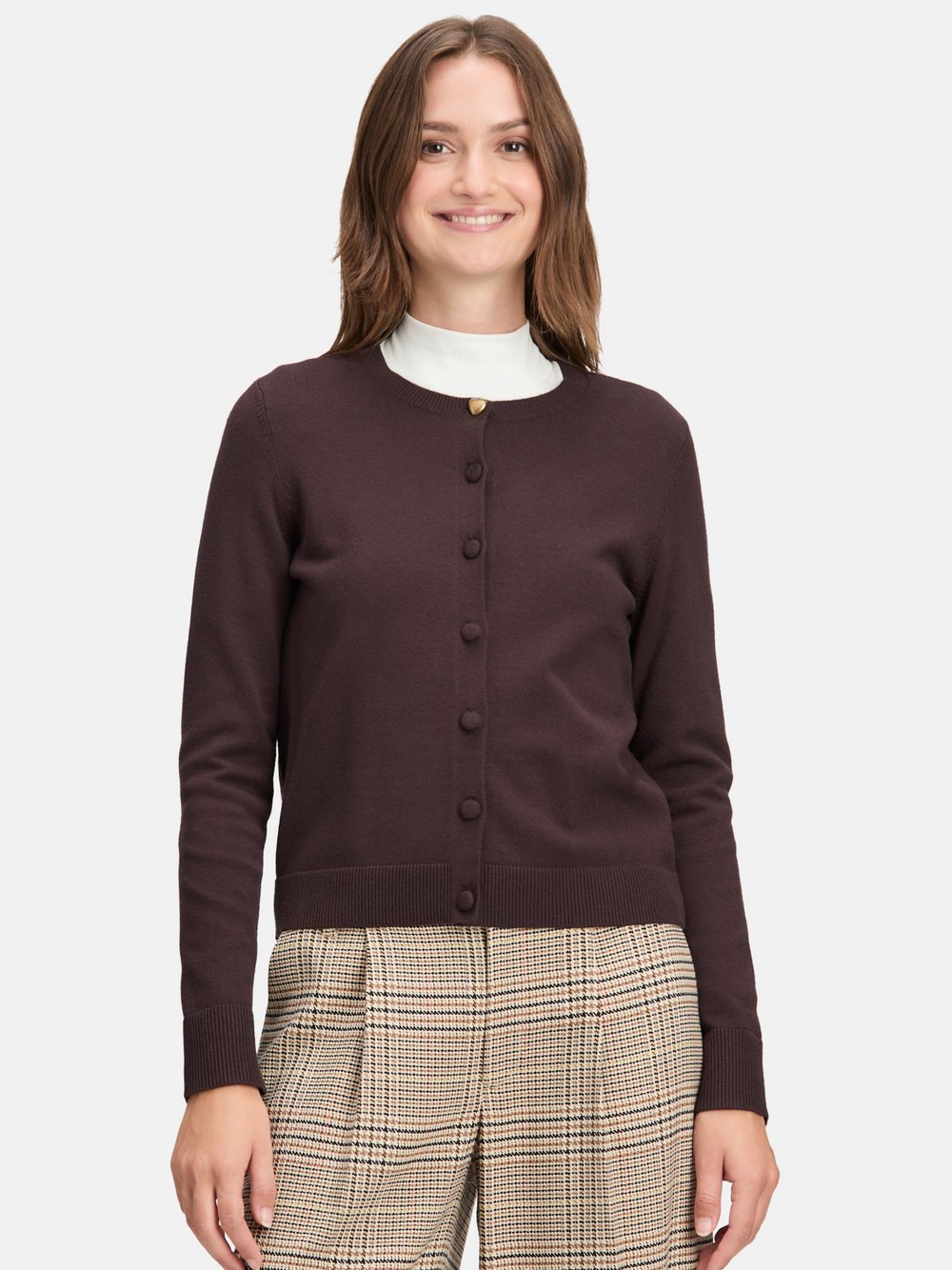 Cartoon Feinstrickjacke Damen Viskose braun, 44