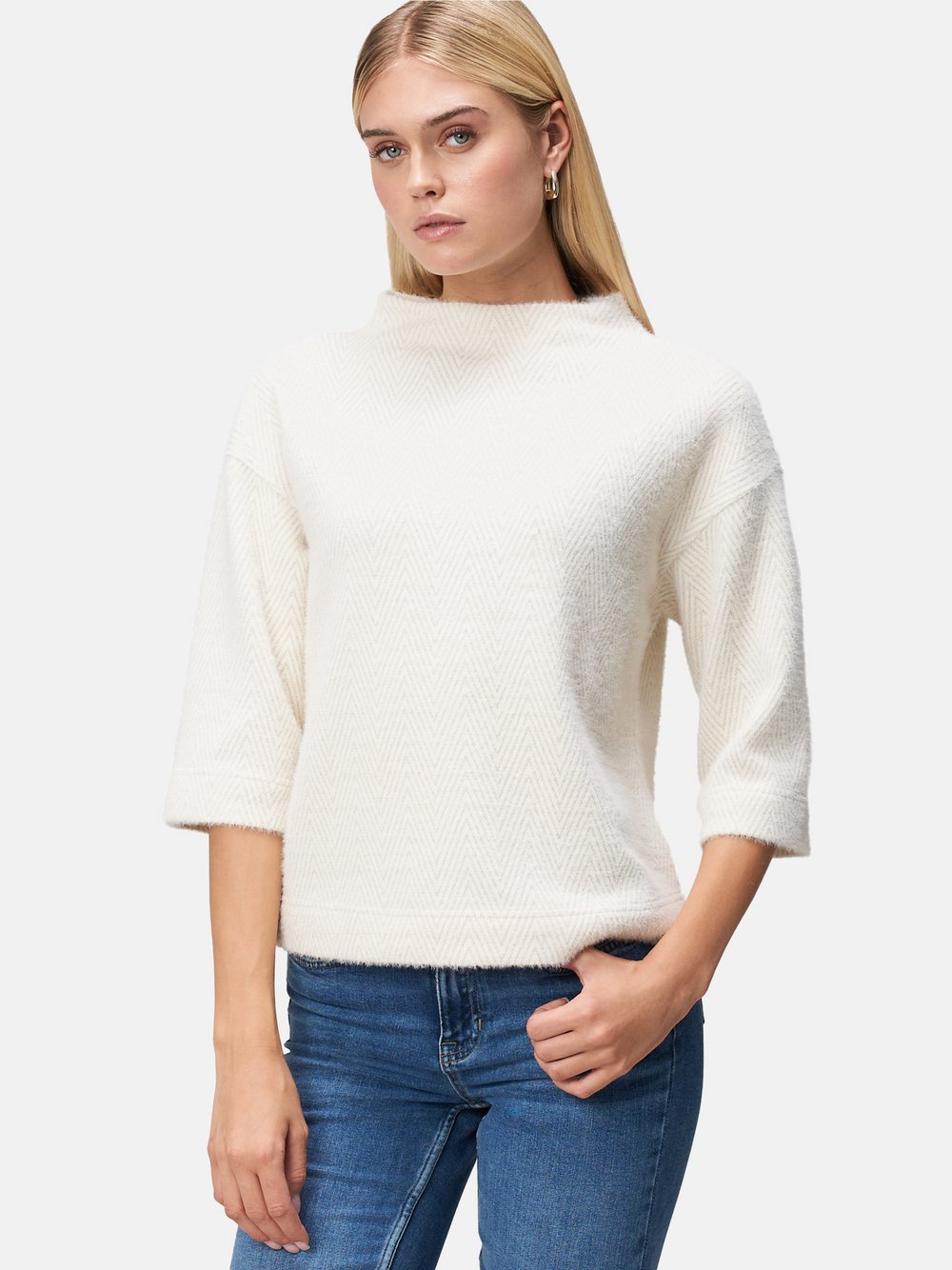 zero Sweatshirt Damen weiß gemustert, 38