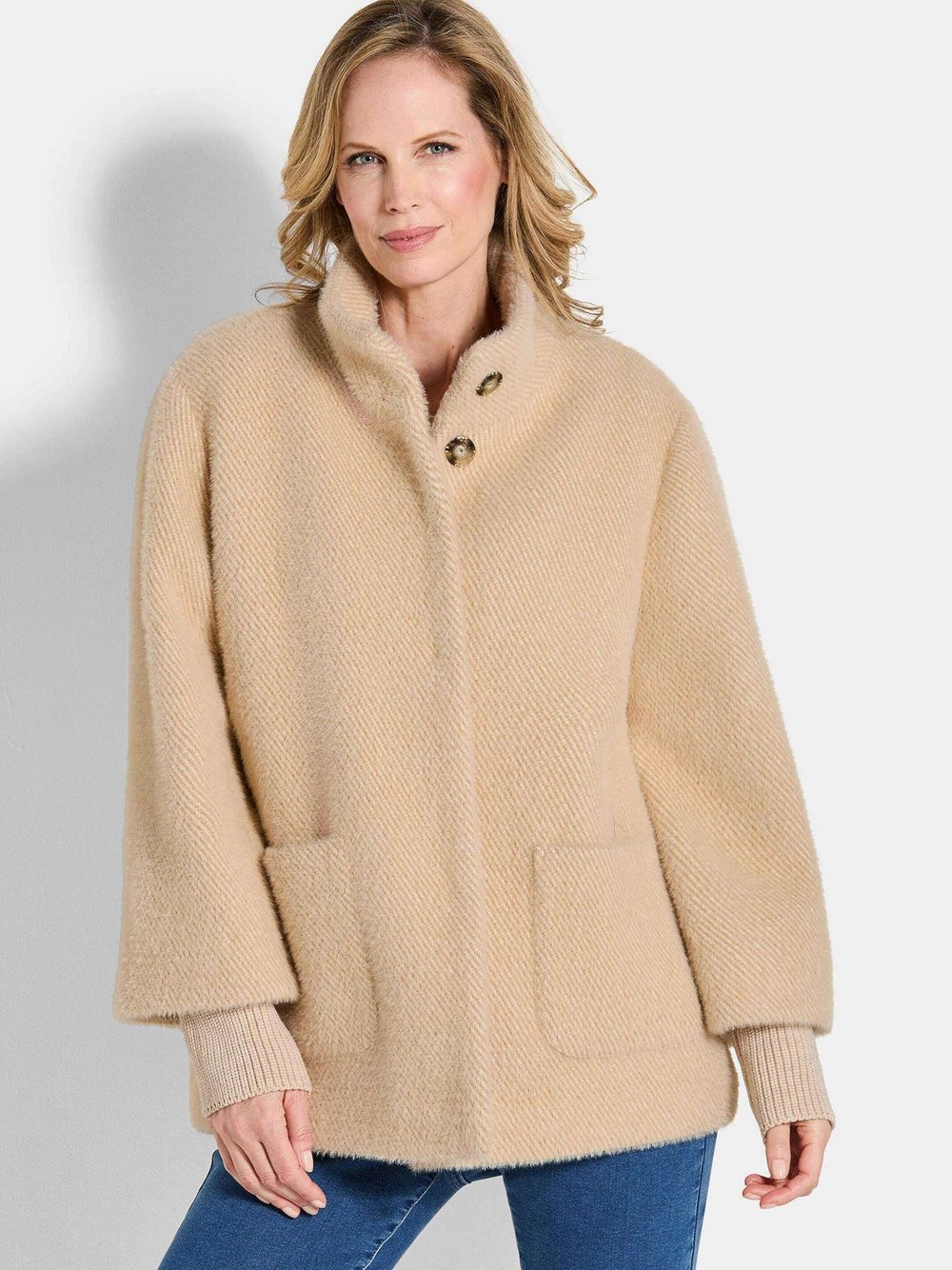 Goldner Pelzjacke Damen braun meliert, 46