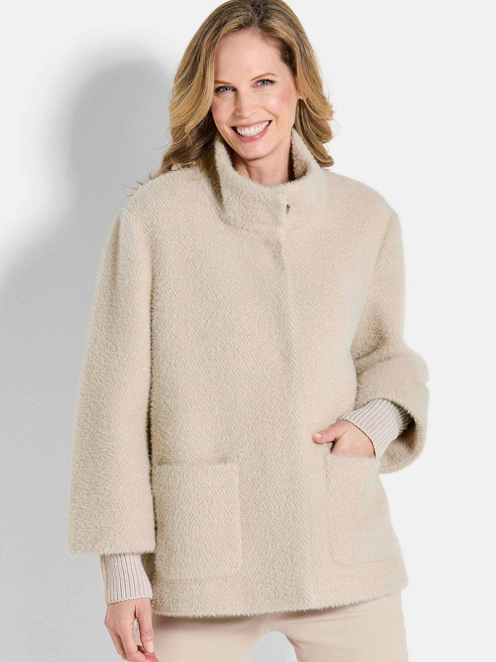 Thumbnail - Goldner Pelzjacke Damen braun meliert, 44