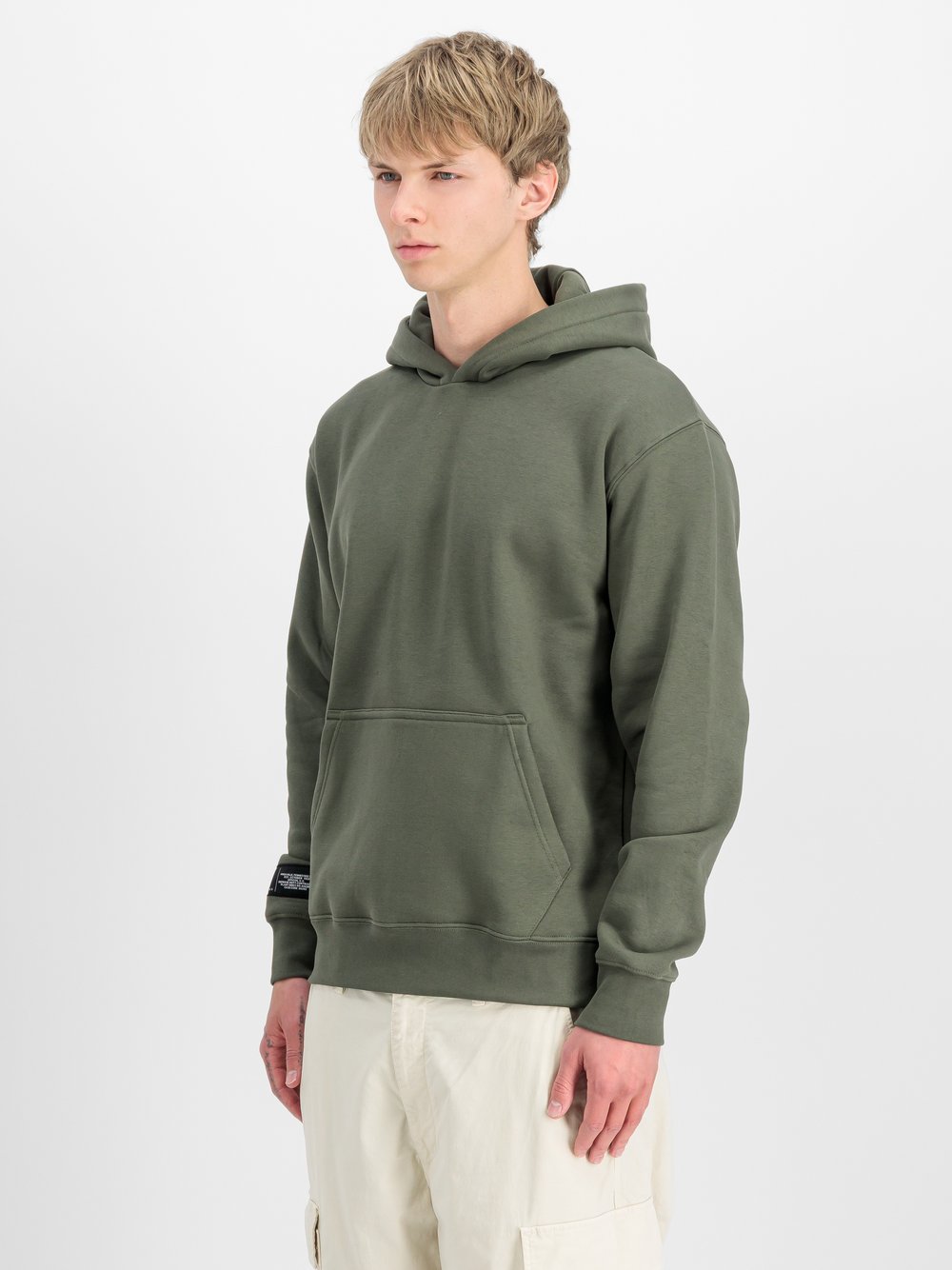 Thumbnail - Alpha Industries Kapuzensweatshirt Herren Baumwolle grün bedruckt, M