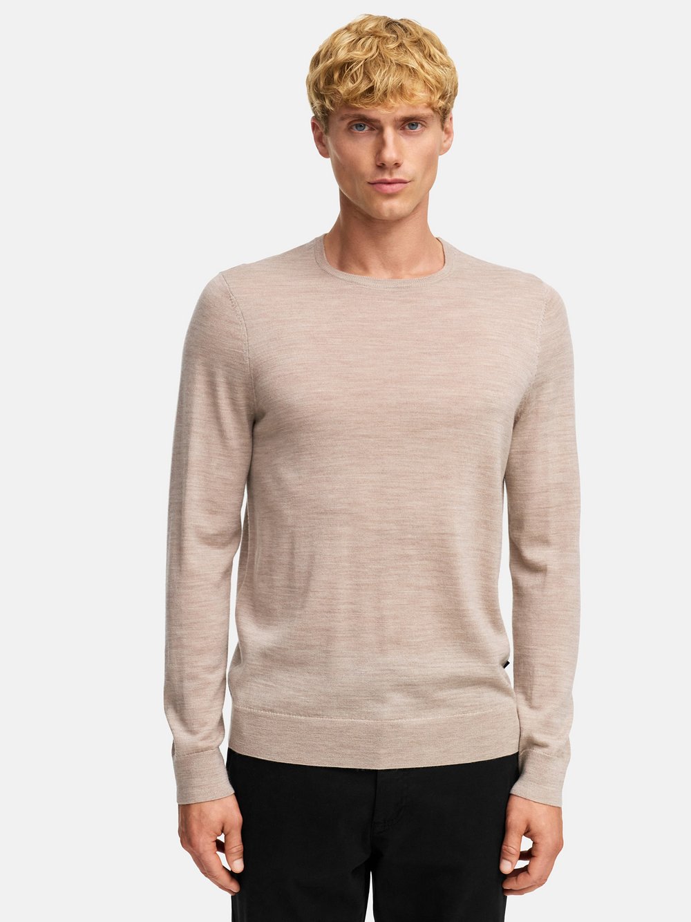 Thumbnail - Kronstadt Strickpullover Herren Merino beige, M