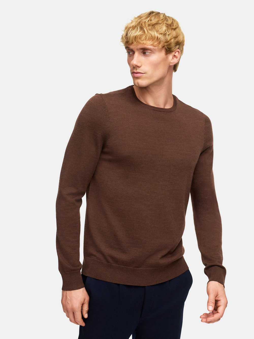 Thumbnail - Kronstadt Strickpullover Herren Merino braun, XL