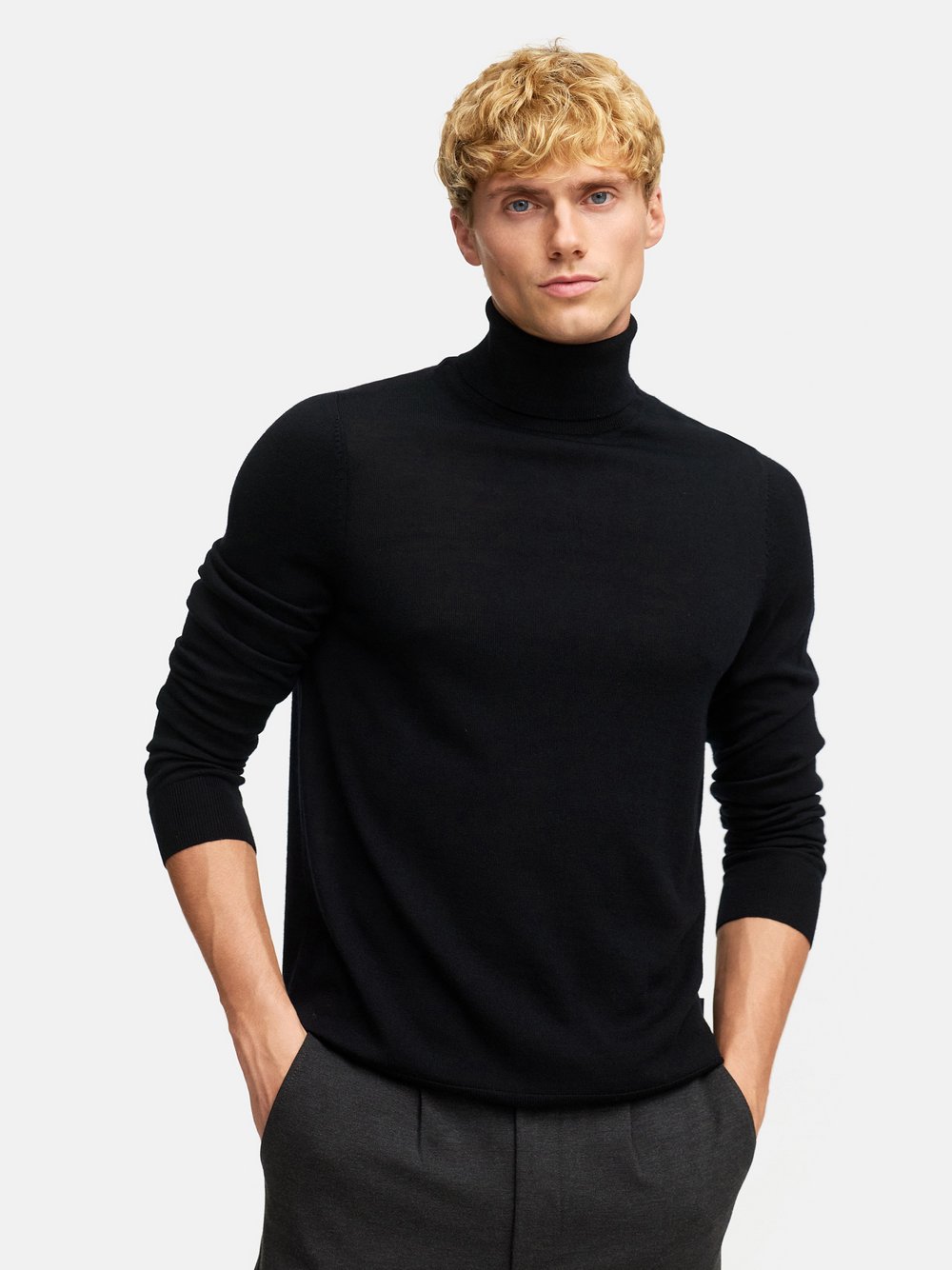 Thumbnail - Kronstadt Rollkragenpullover- KSJohannes merino roll neck knit Herren Merino schwarz, M