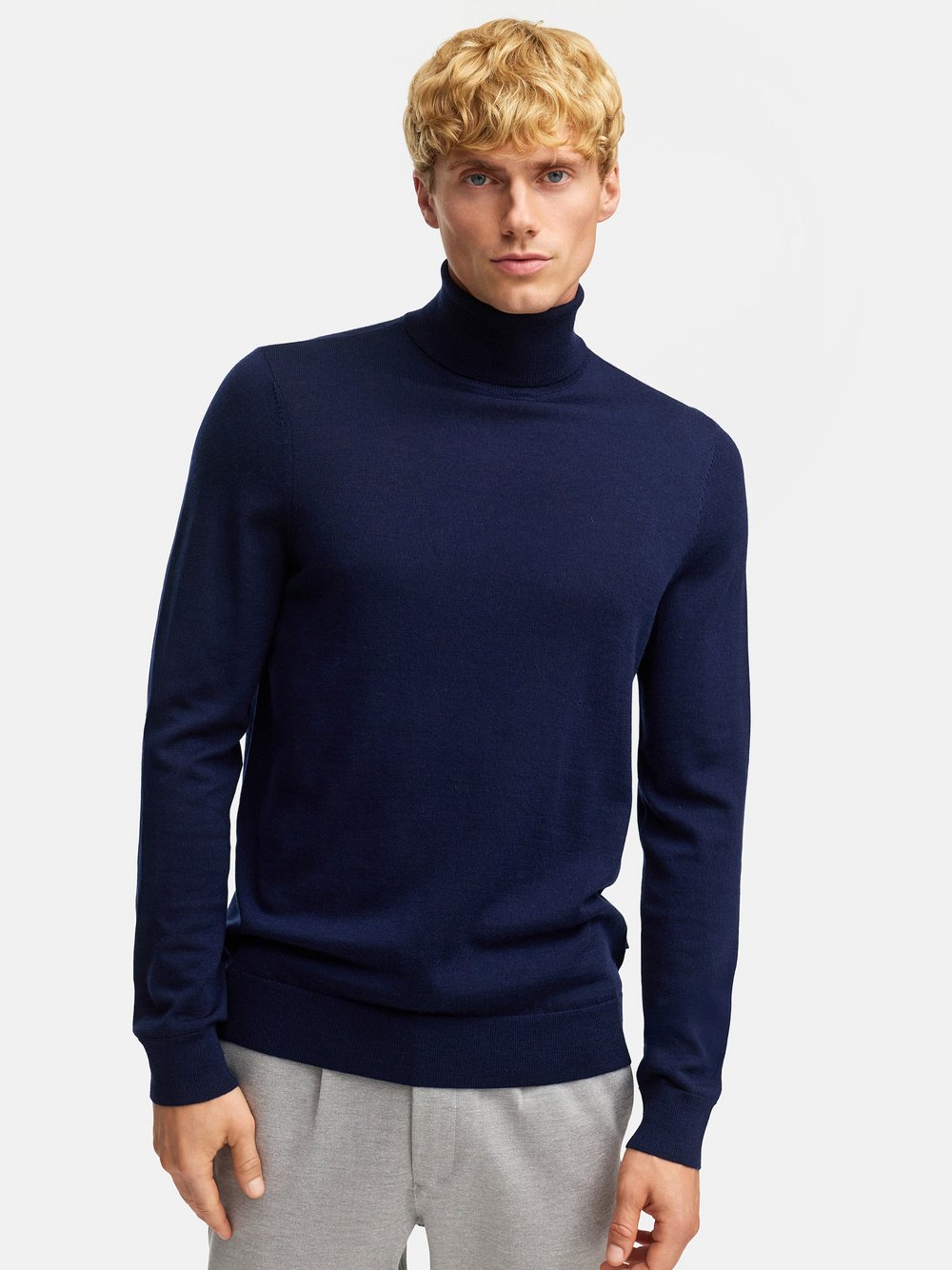 Thumbnail - Kronstadt Rollkragenpullover- KSJohannes merino roll neck knit Herren Merino blau, S