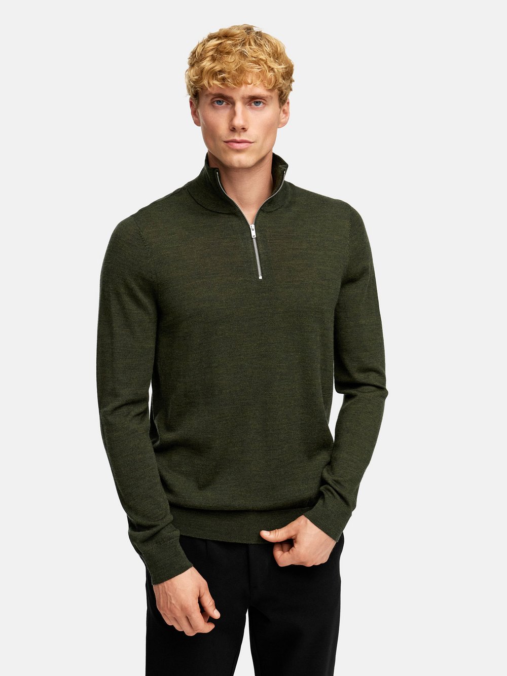 Kronstadt Strickpullover Herren Merino grün, XXL