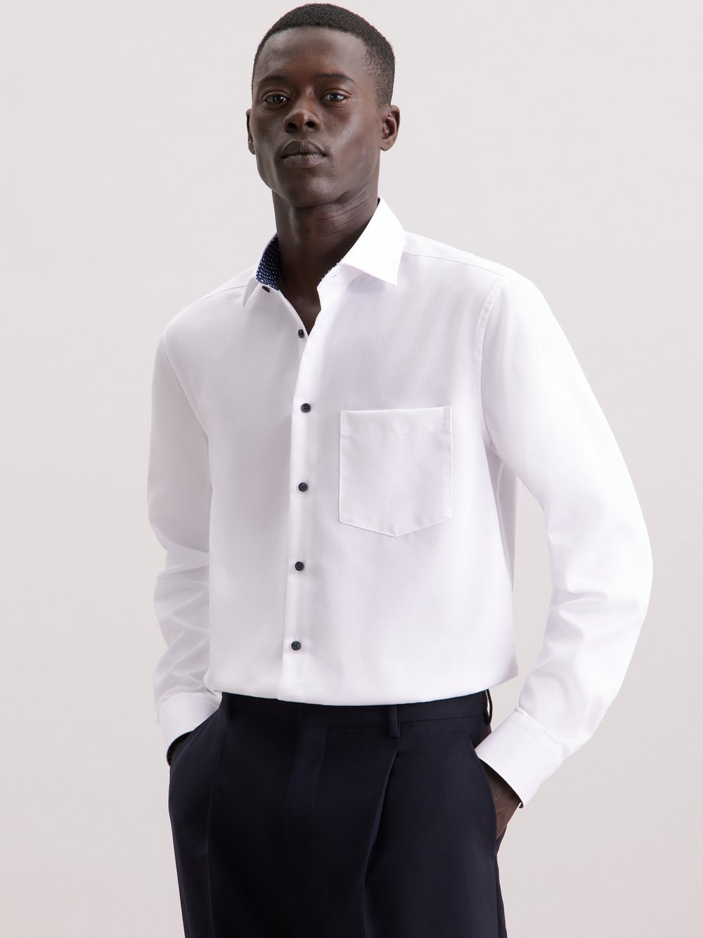 Thumbnail - Seidensticker Business Hemd Herren Regular Fit Baumwolle weiß, 44