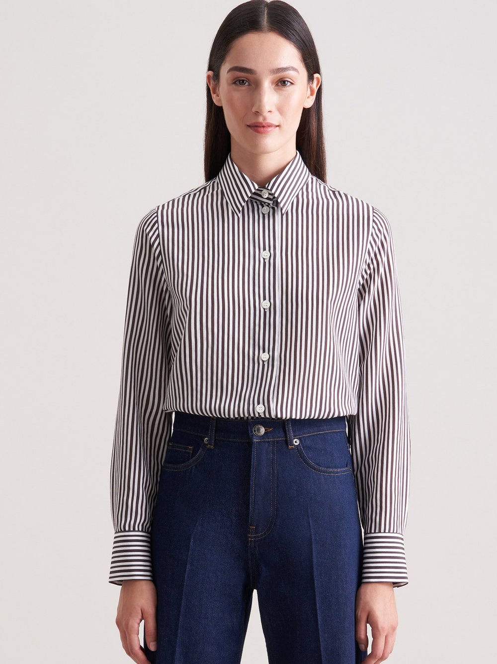 Seidensticker Hemdbluse Damen Viskose braun gestreift, 36