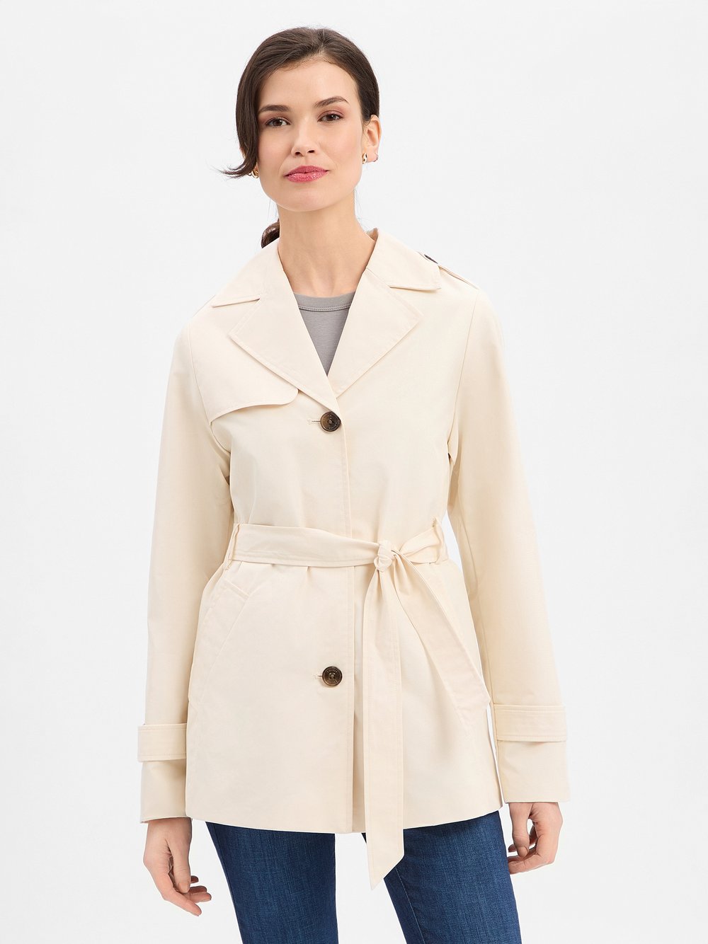 Wasserabweisender Trenchcoat im Slim Fit