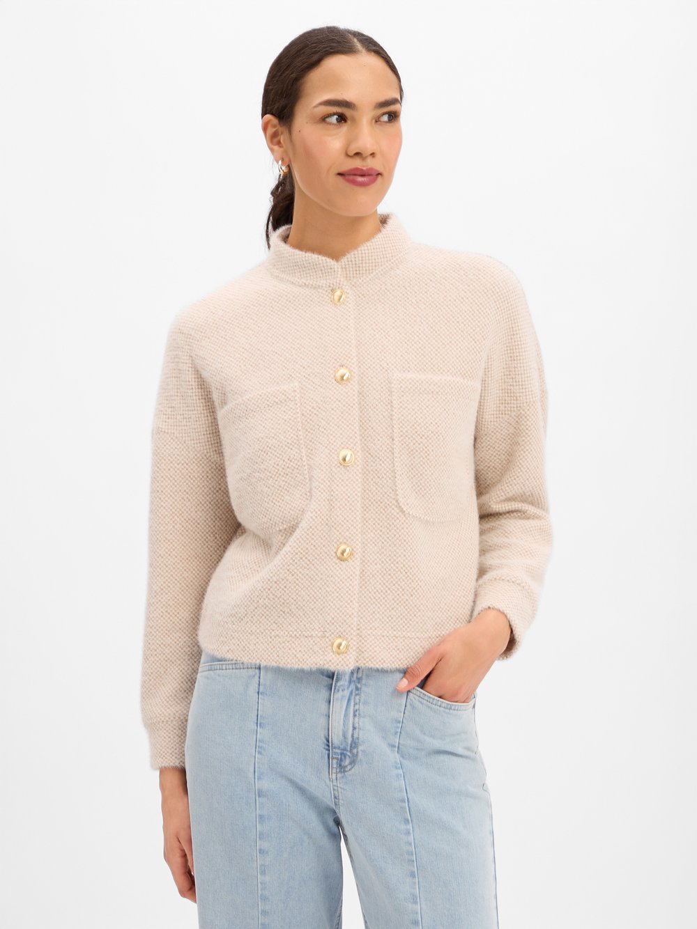 zero Strickjacke Damen mehrfarbig kariert, 36