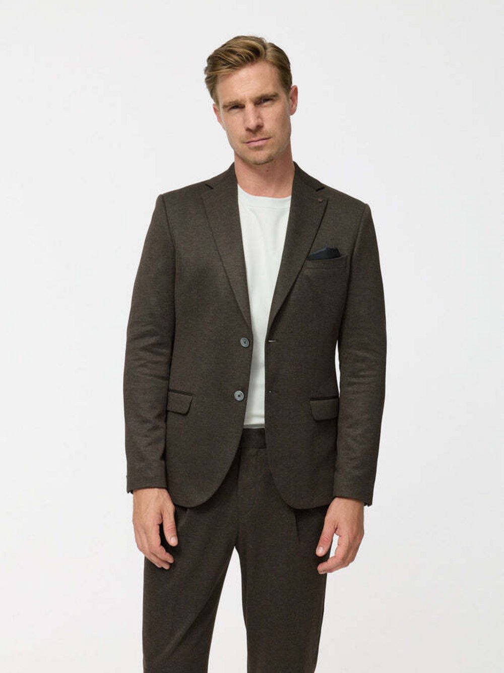 Zuitable Baukasten-Sakko -DiNick Herren Slim Fit Jersey braun, 94