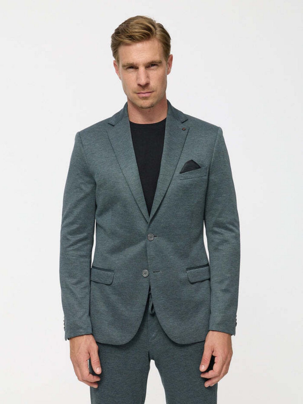 Zuitable Baukasten-Sakko -DiNick Herren Slim Fit Jersey grau, 52