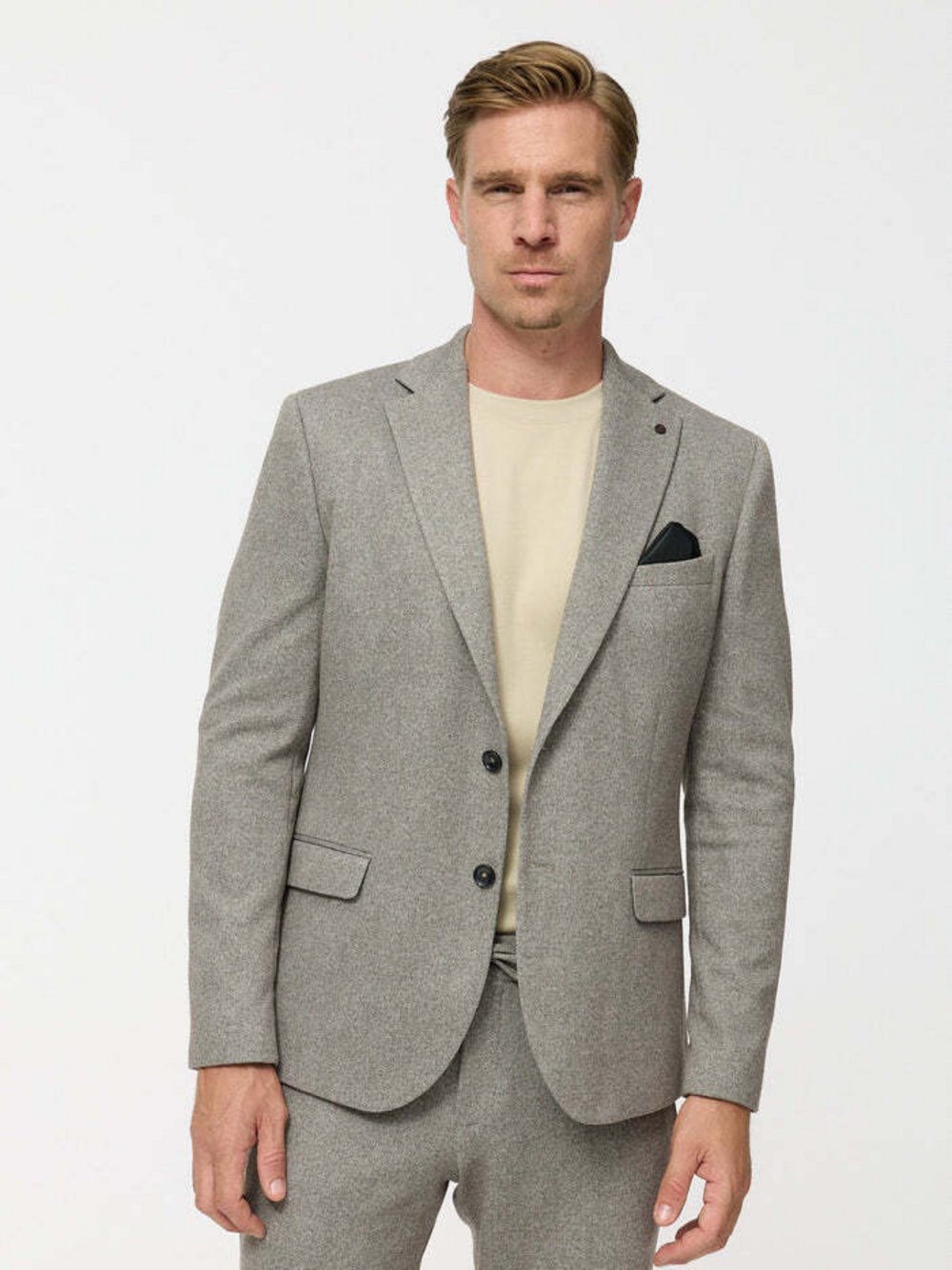 Zuitable Baukasten-Sakko -DiNick Herren Slim Fit Jersey beige, 56