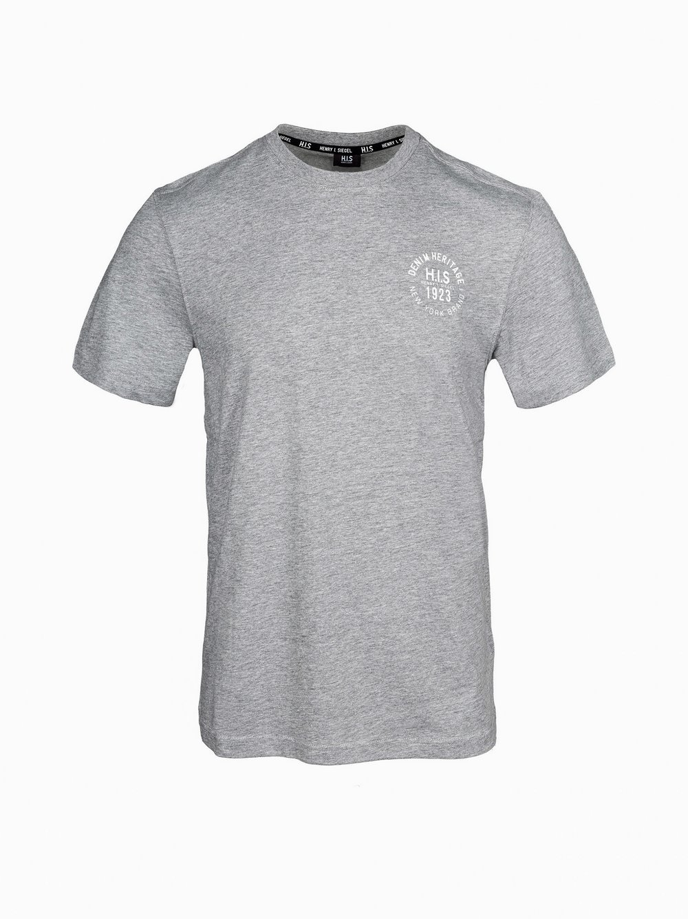 HIS T-Shirt  Herren Jersey grau bedruckt, XXXL