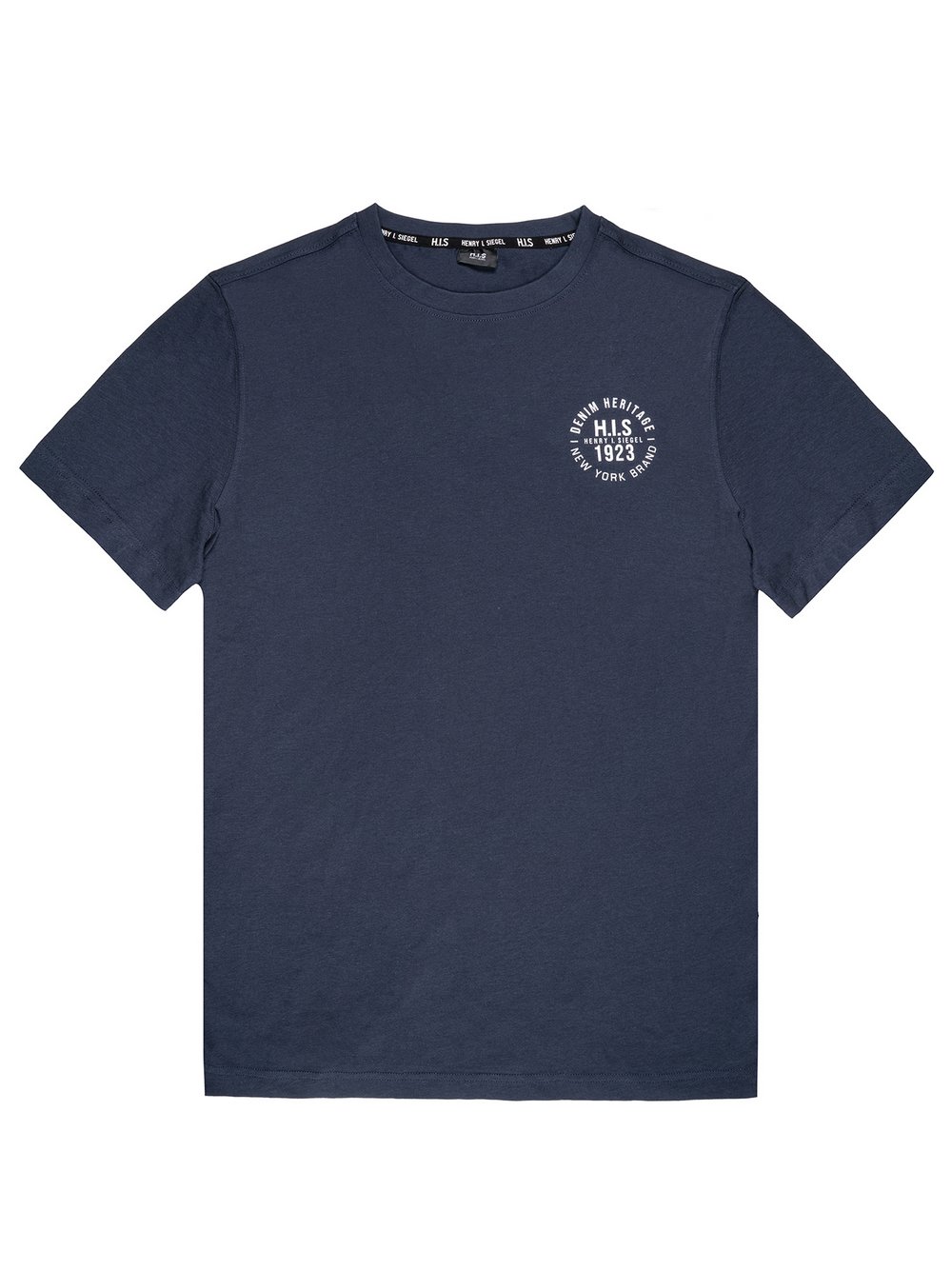 HIS T-Shirt  Herren Jersey blau bedruckt, M