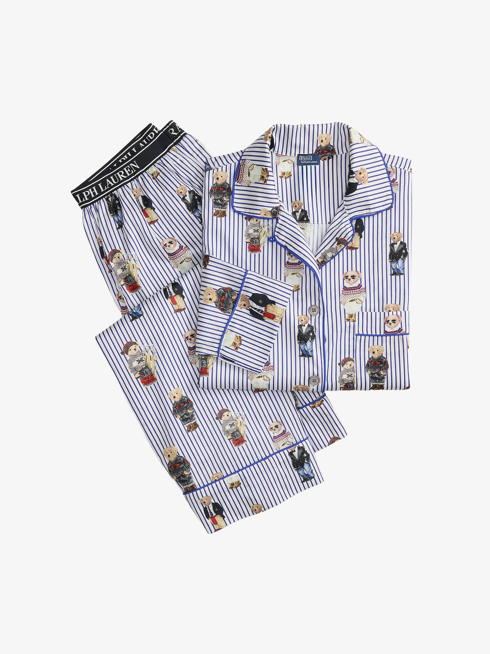 Polo Ralph Lauren Pyjama Damen Baumwolle mehrfarbig gestreift, XL