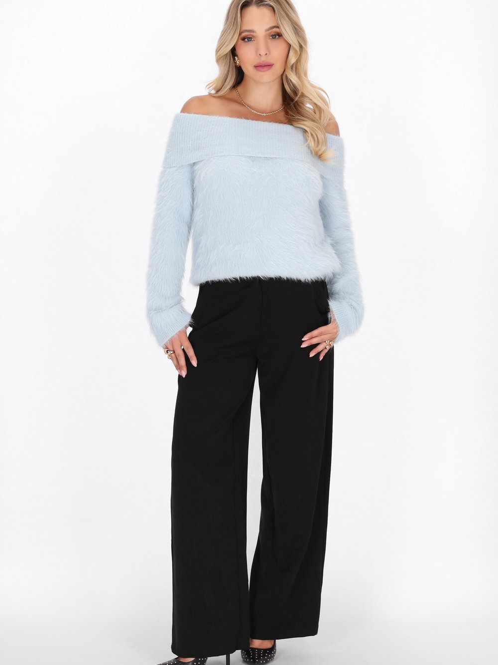 Faina Pullover Damen Polyamid blau, M/L