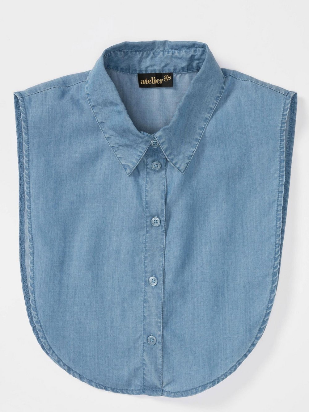 Goldner Blusenkragen Damen Lyocell blau, 52