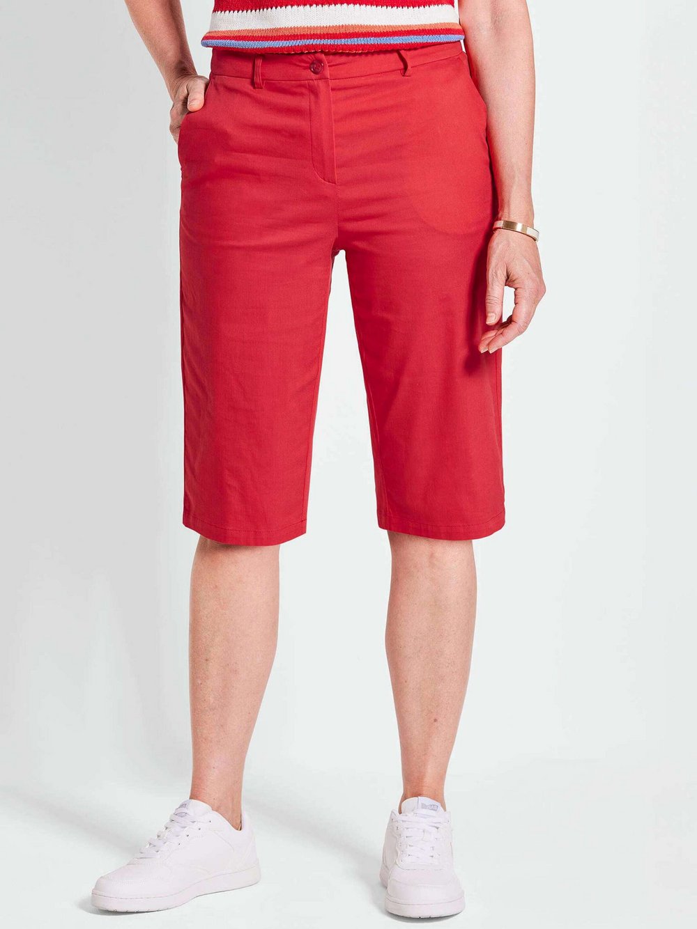 Goldner Bermudashorts Damen Baumwolle rot, 52