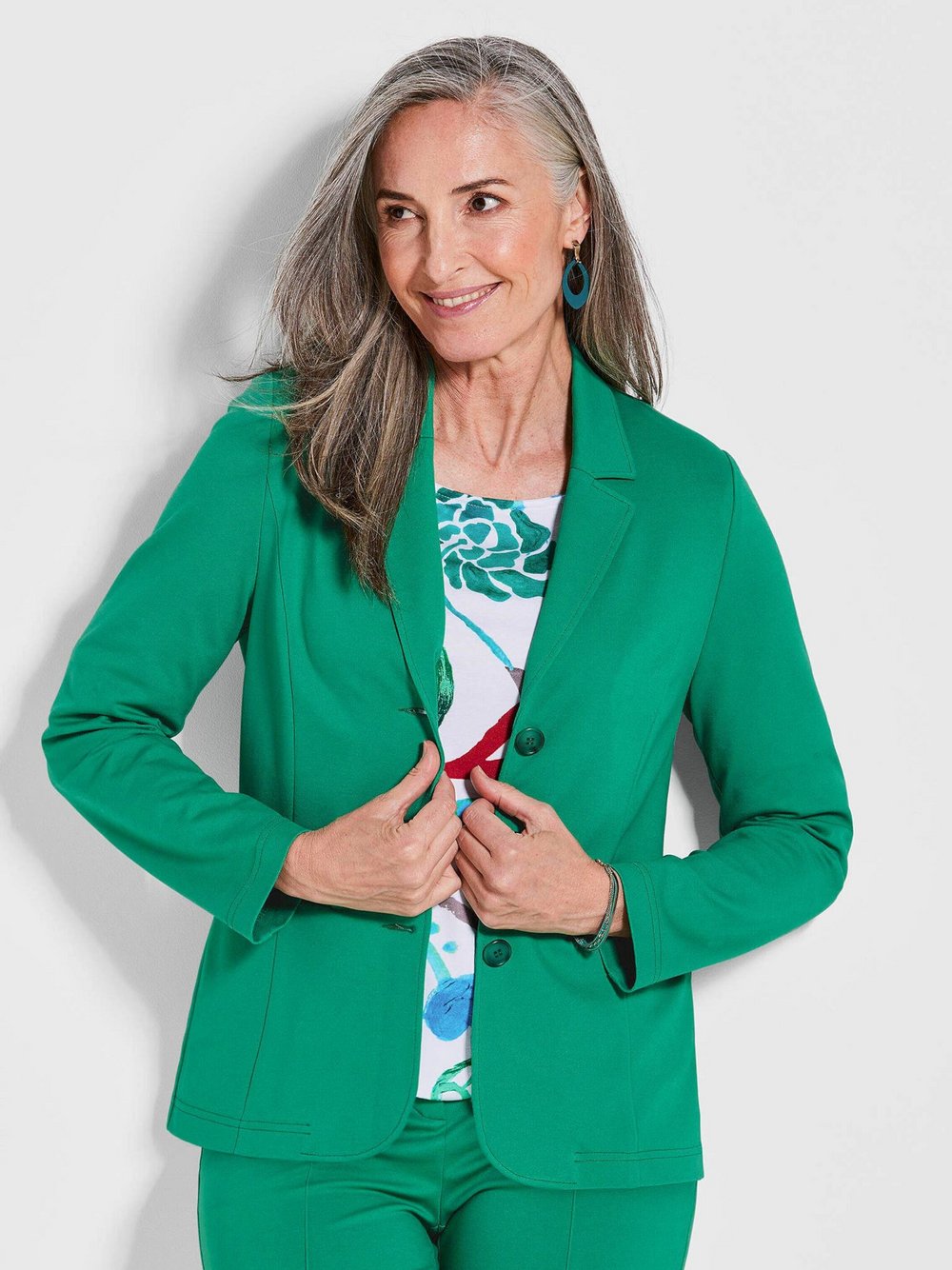 Goldner Blazer Damen Polyamid grün, 52