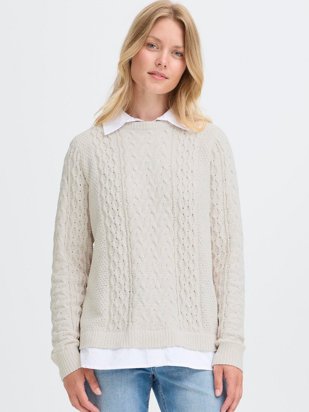 Thumbnail - OXMO Strickpullover Damen beige, L