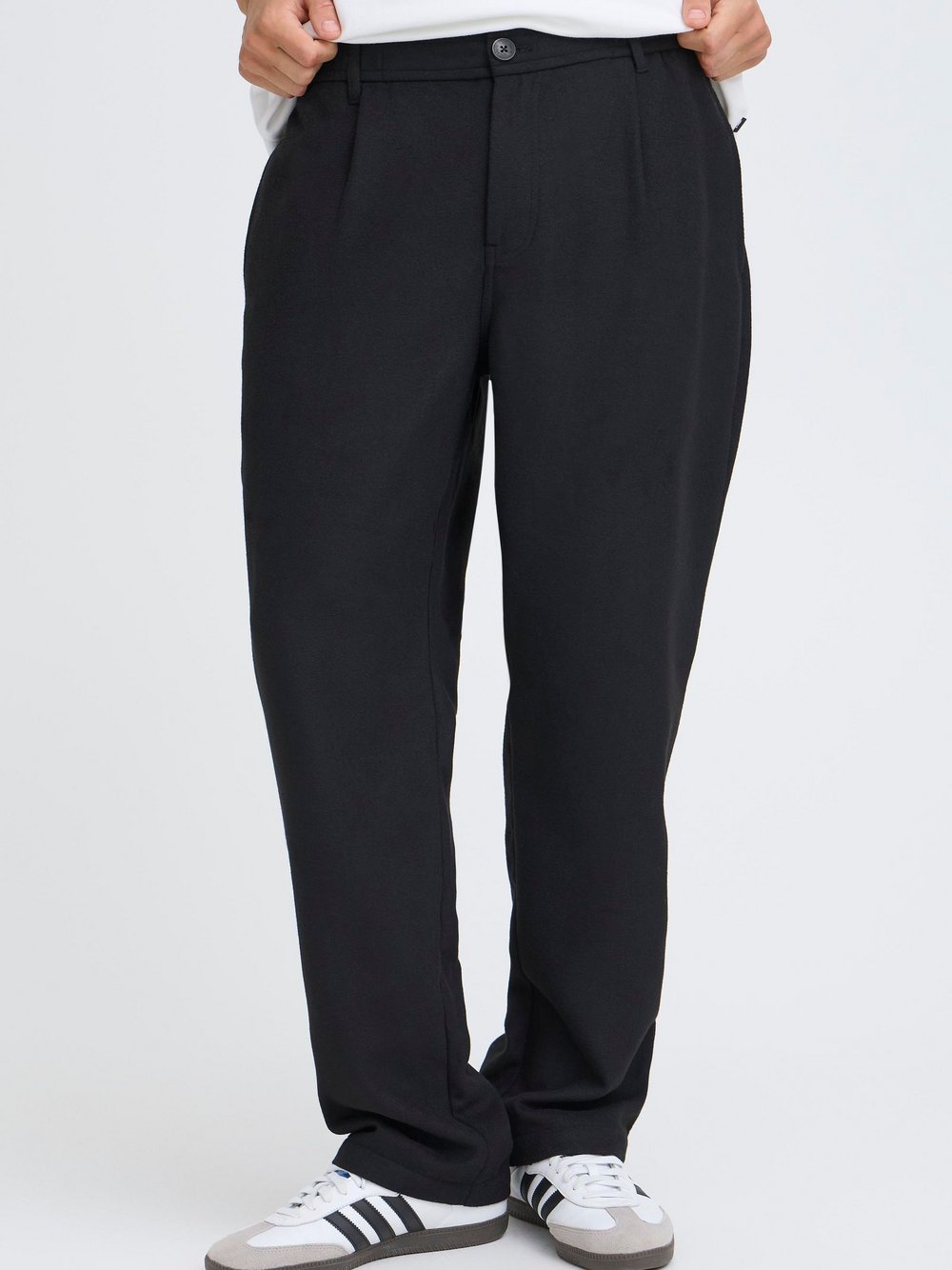 Solid Chinohose Herren schwarz meliert, M