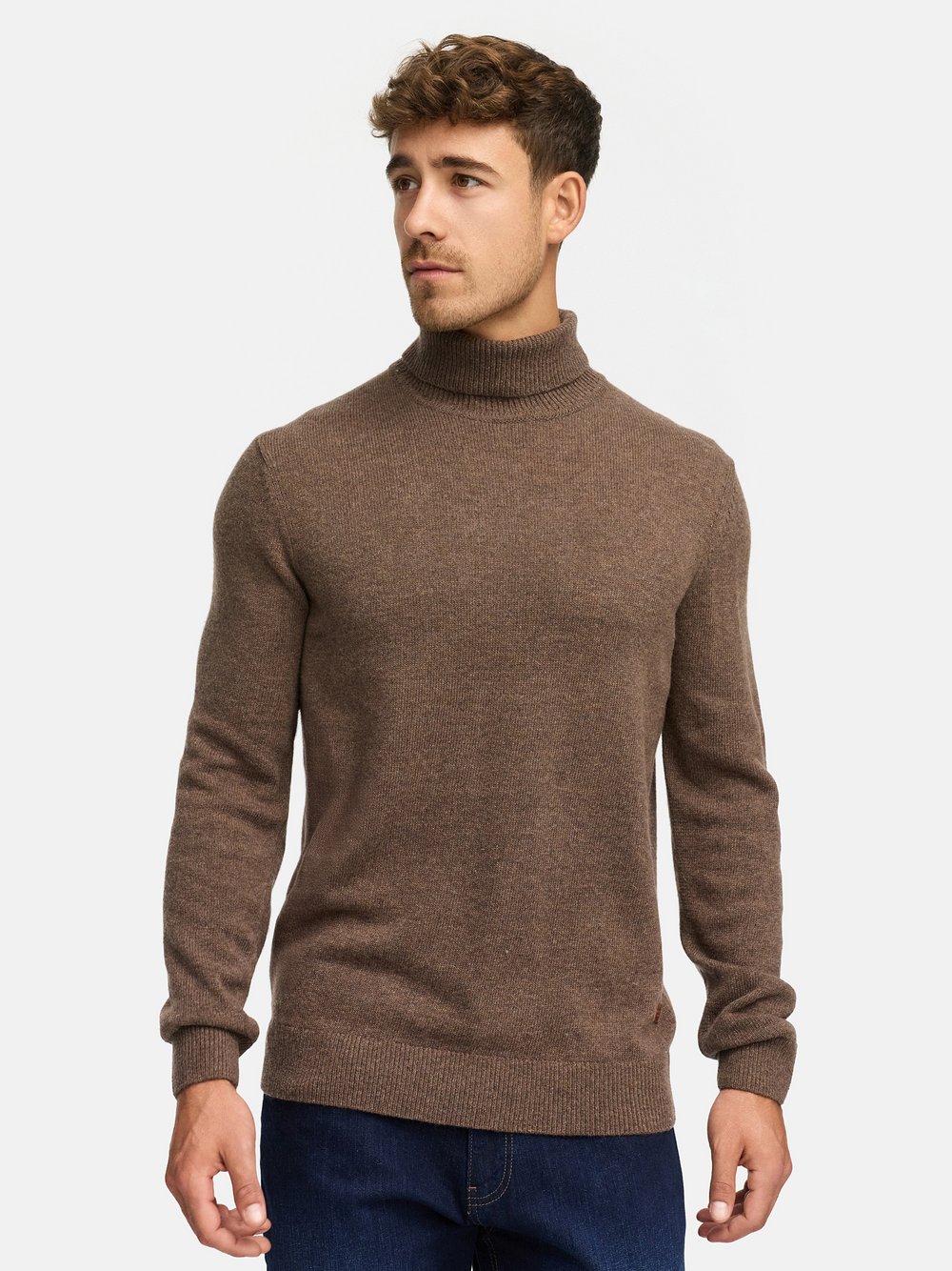 Indicode Strickpullover Herren Feinstrick braun, XXL