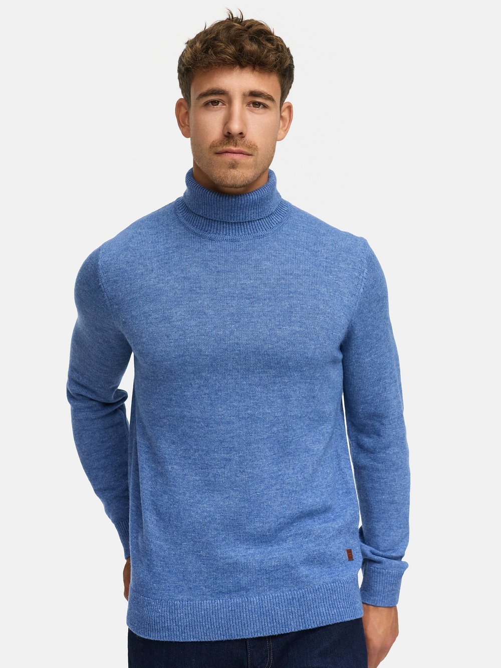 Thumbnail - Indicode Strickpullover Herren Feinstrick blau, S