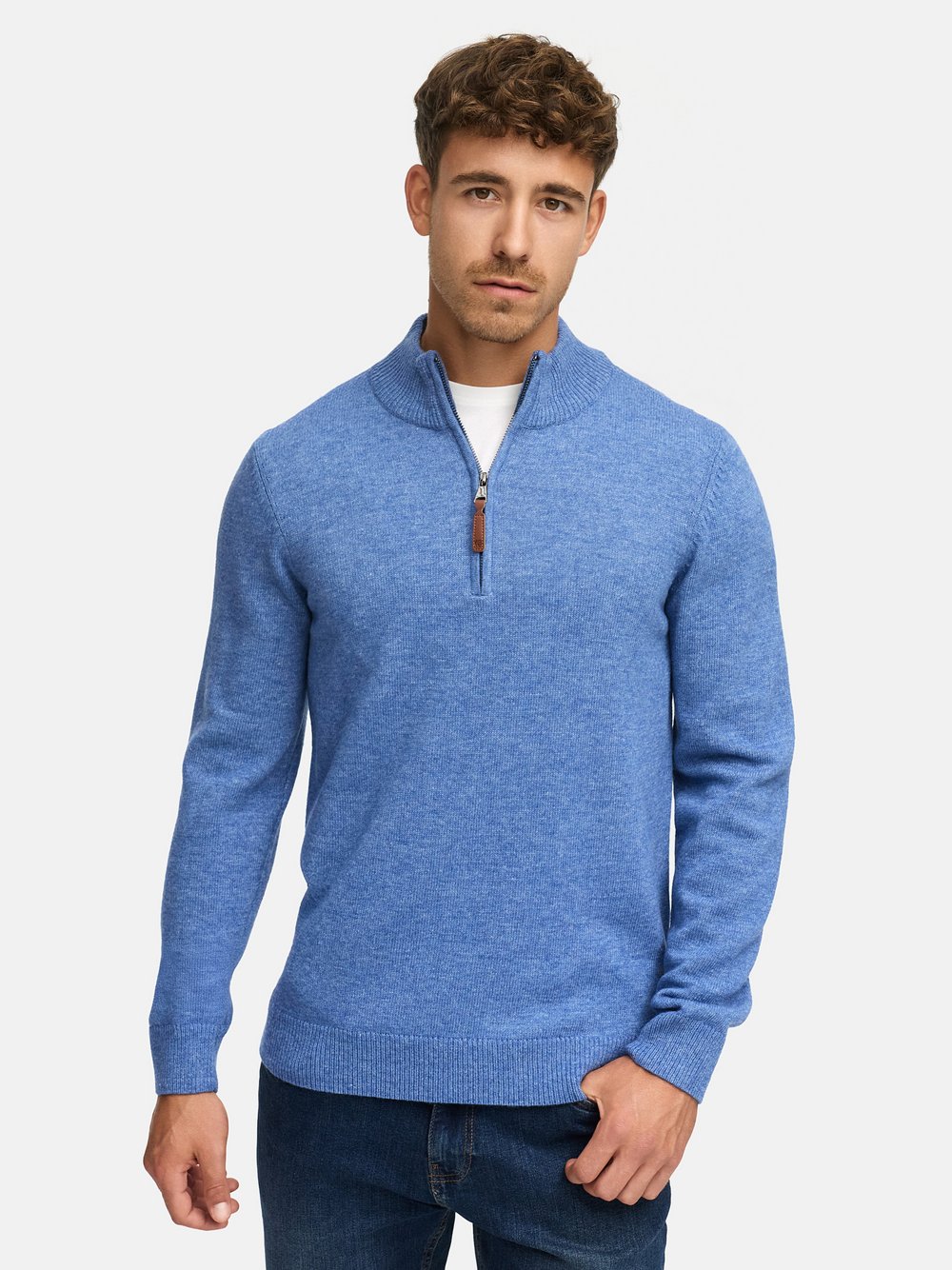 Indicode Strickpullover Herren Feinstrick blau, XL