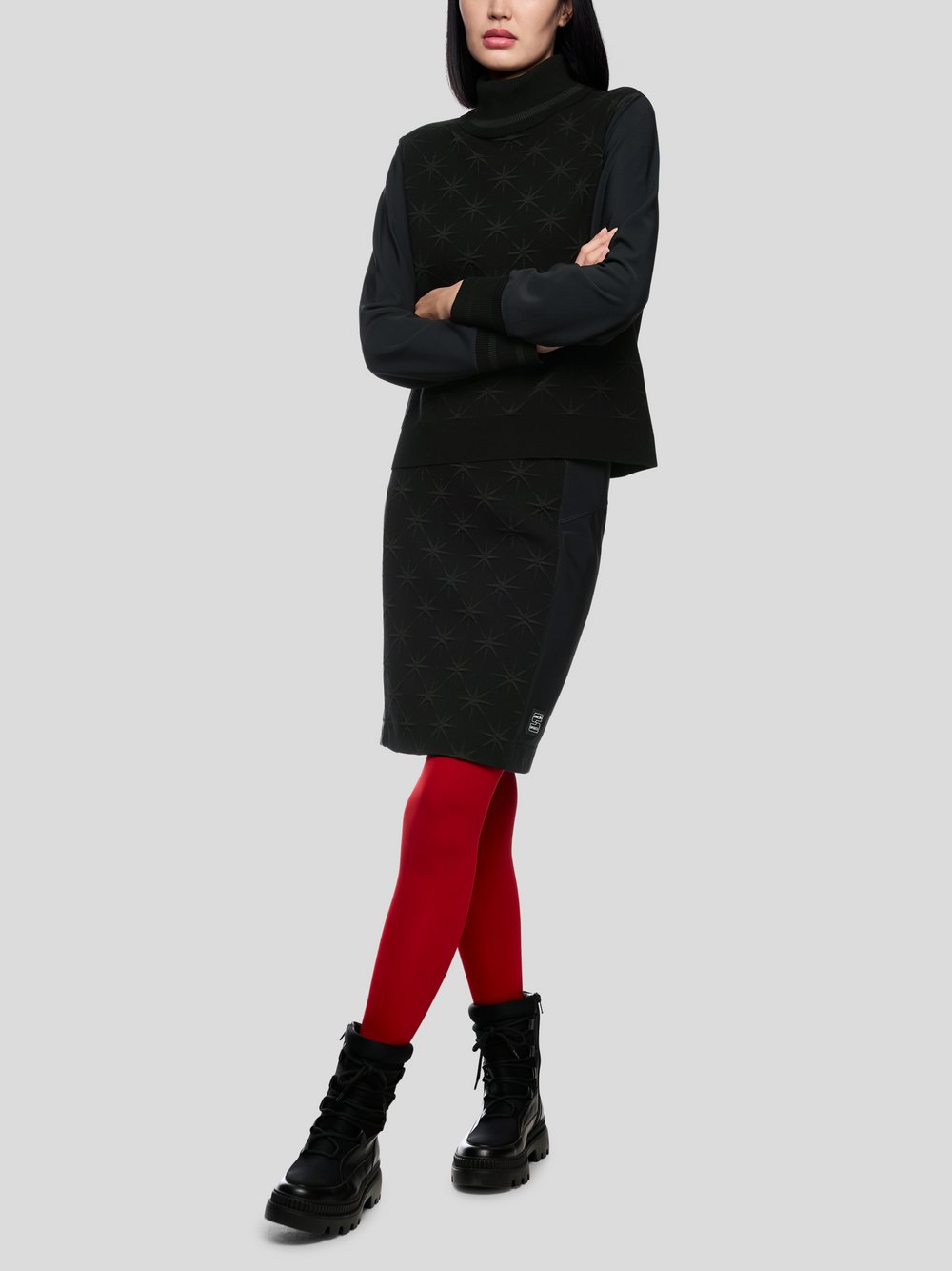 Thumbnail - Marc Cain Rock Damen Viskose schwarz gemustert, 42