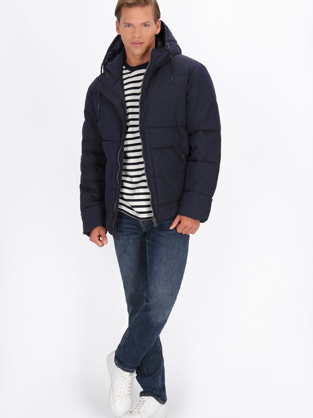 Dreimaster Jacke Herren Baumwolle blau, M