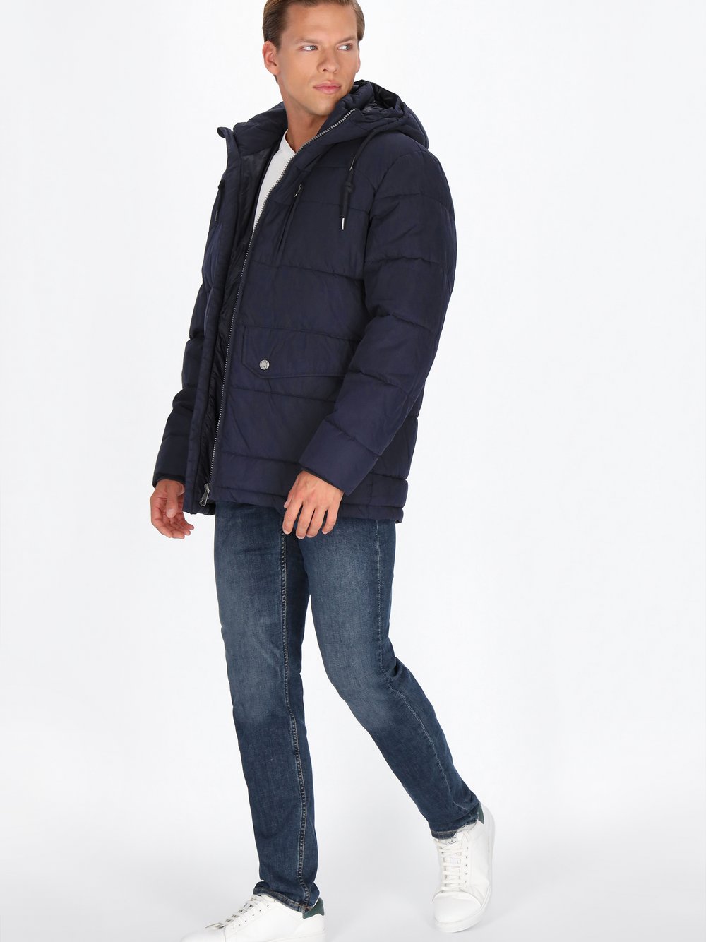 Dreimaster Jacke Herren Baumwolle blau, S