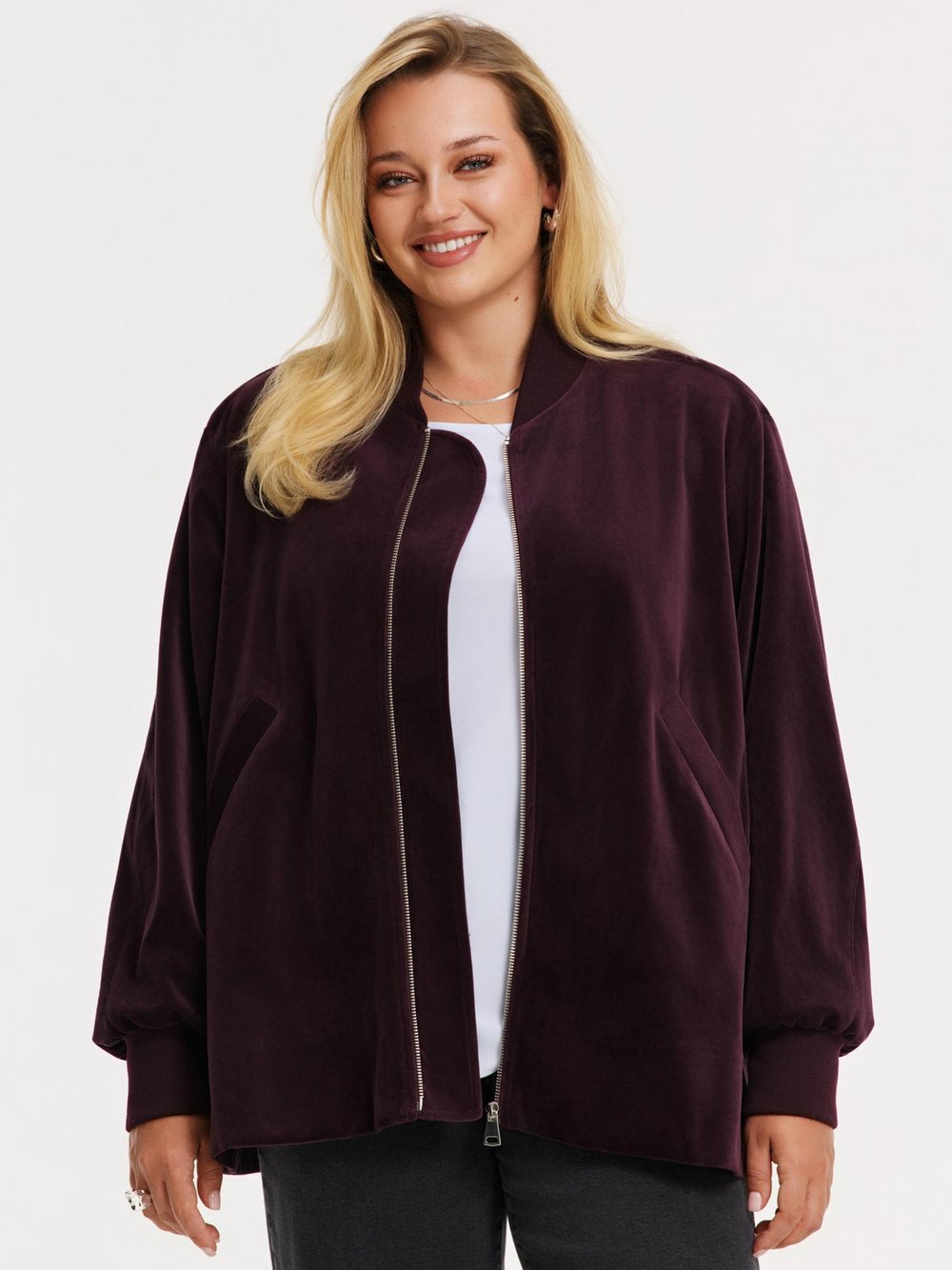 YOEK Jacke Damen Baumwolle rot bedruckt, 38-40