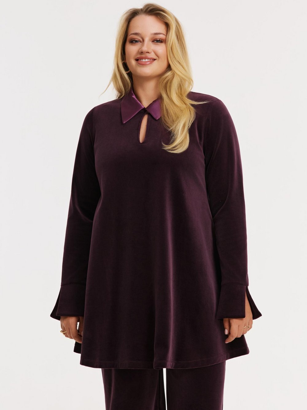 YOEK Tunika Damen Baumwolle lila, 5860