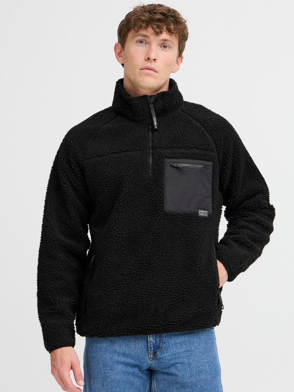 11 Project Fleecepullover Herren schwarz, XXXL