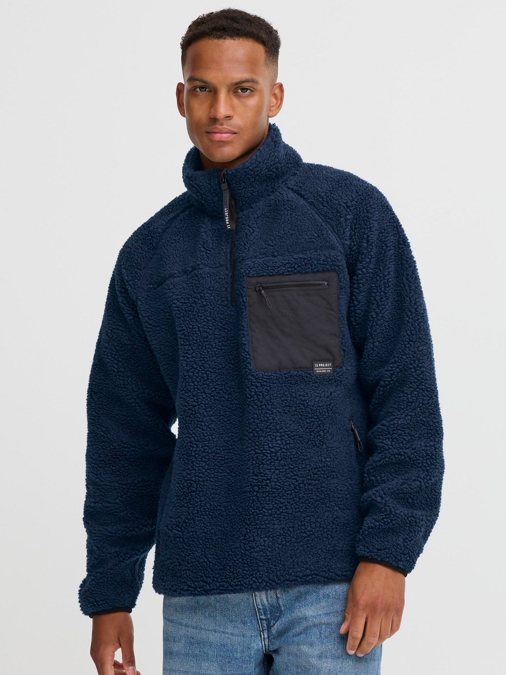 11 Project Fleecepullover Herren blau, XXL