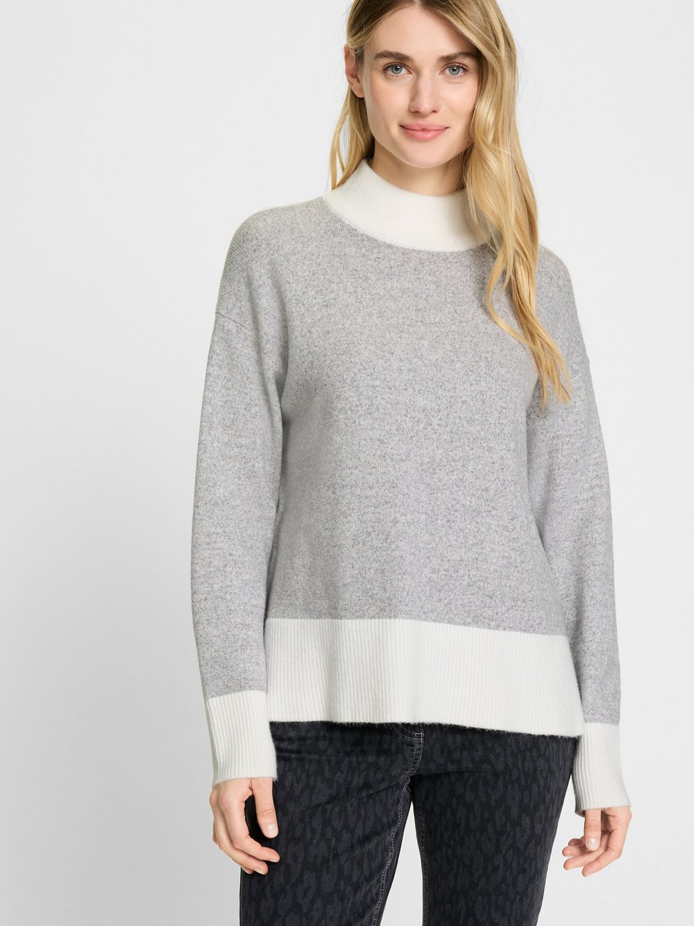 Olsen Strickpullover Damen Viskose grau, 42