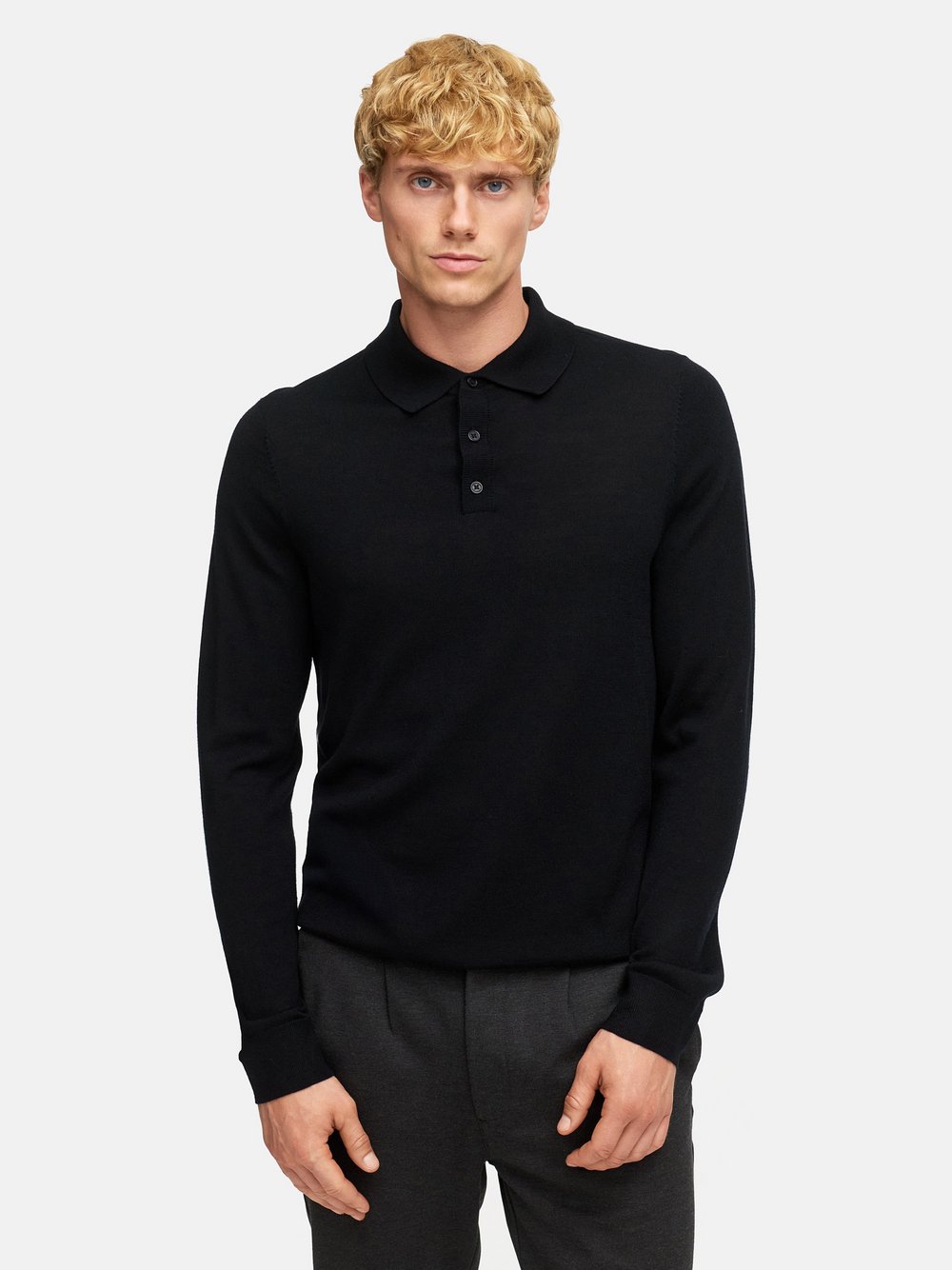 Thumbnail - Kronstadt Strickpullover Herren Merino schwarz, M