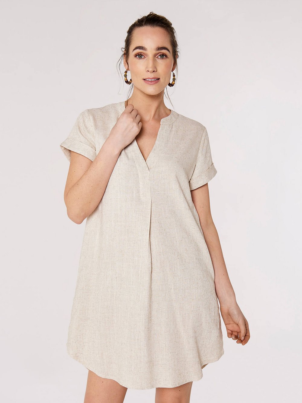 Apricot Minikleid Damen Viskose beige, 36
