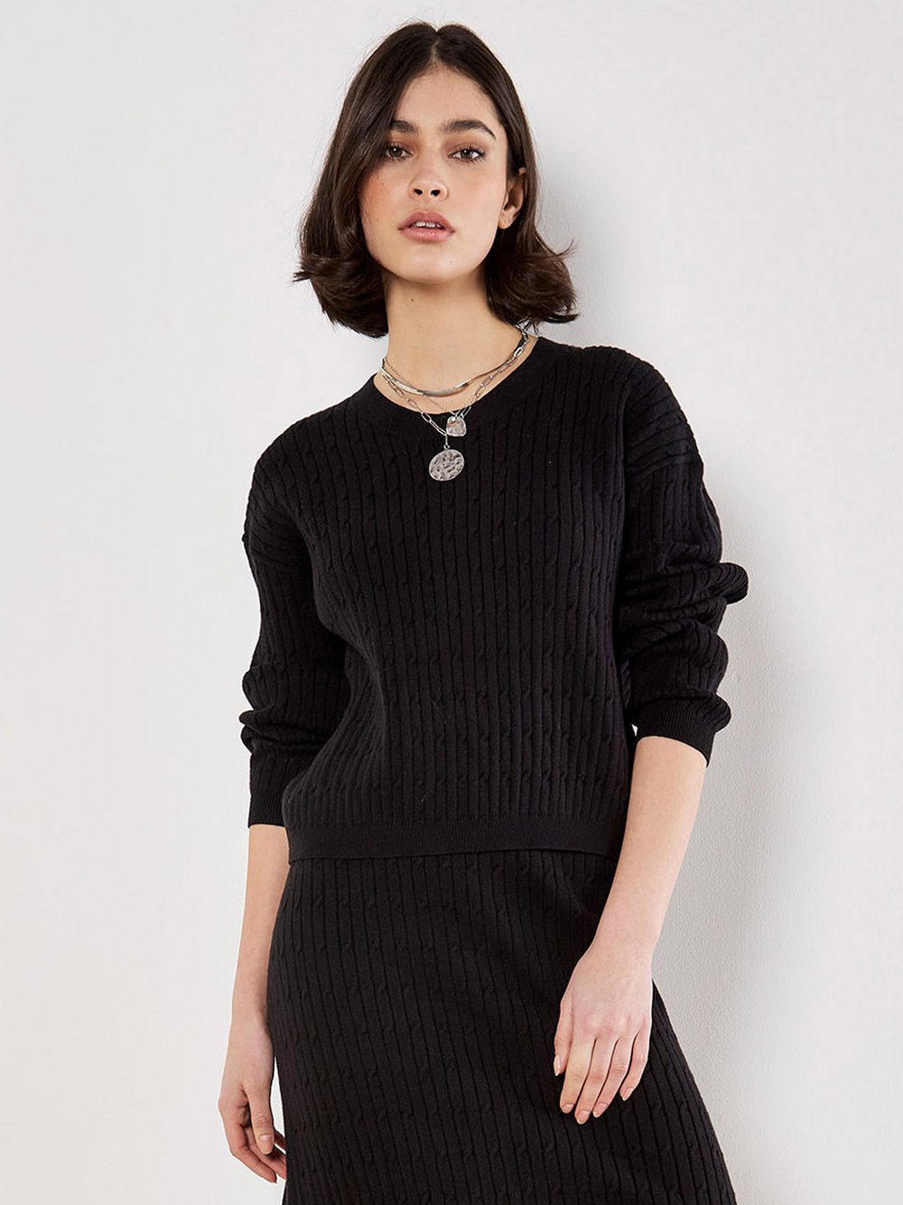 Apricot Pullover Damen Viskose schwarz, 36